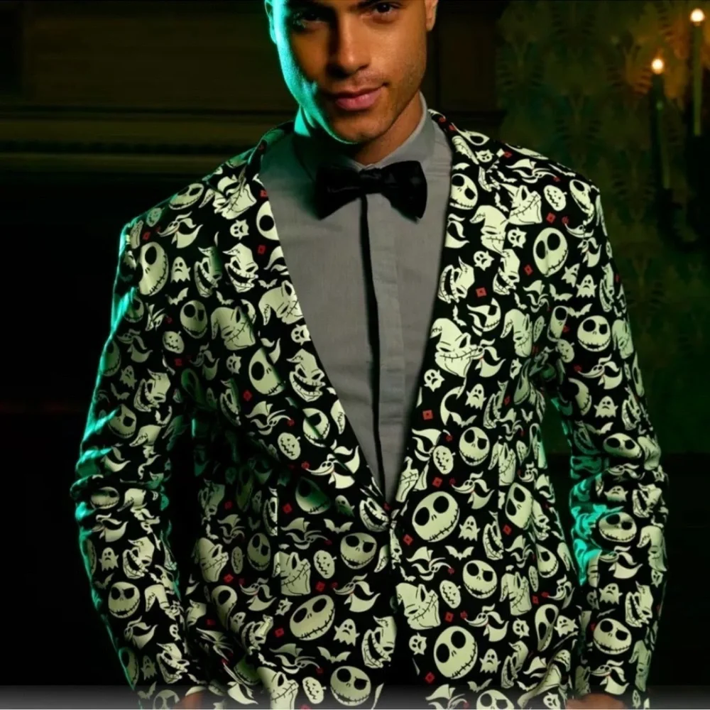 Disney Nightmare Before Christmas Glow in the Dark Blazer Light Up Bow Tie S/M